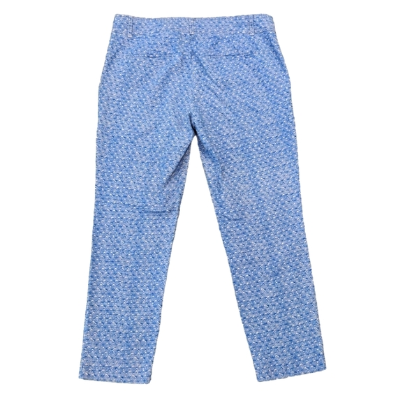 Anthropologie Cartonnier Blue Charlie Trouser Shell Print Ankle Crop Pants Sz 8 - Picture 7 of 12